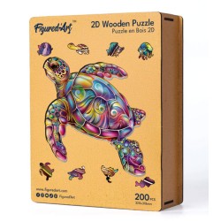 Puzzle en bois 2D x200pcs - Tortue de mer