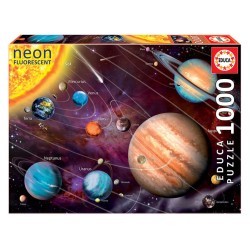 Puzzle 1000 pièces - Système solaire "néon"