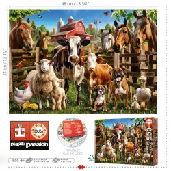Puzzle 500 pièces - Les malins de la ferme