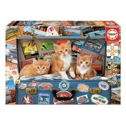 Puzzle Junior 200 pièces - Petits chats voyageurs