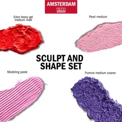 Set "Sculpter et Modeler" de 4 médiums Amsterdam 120 ml