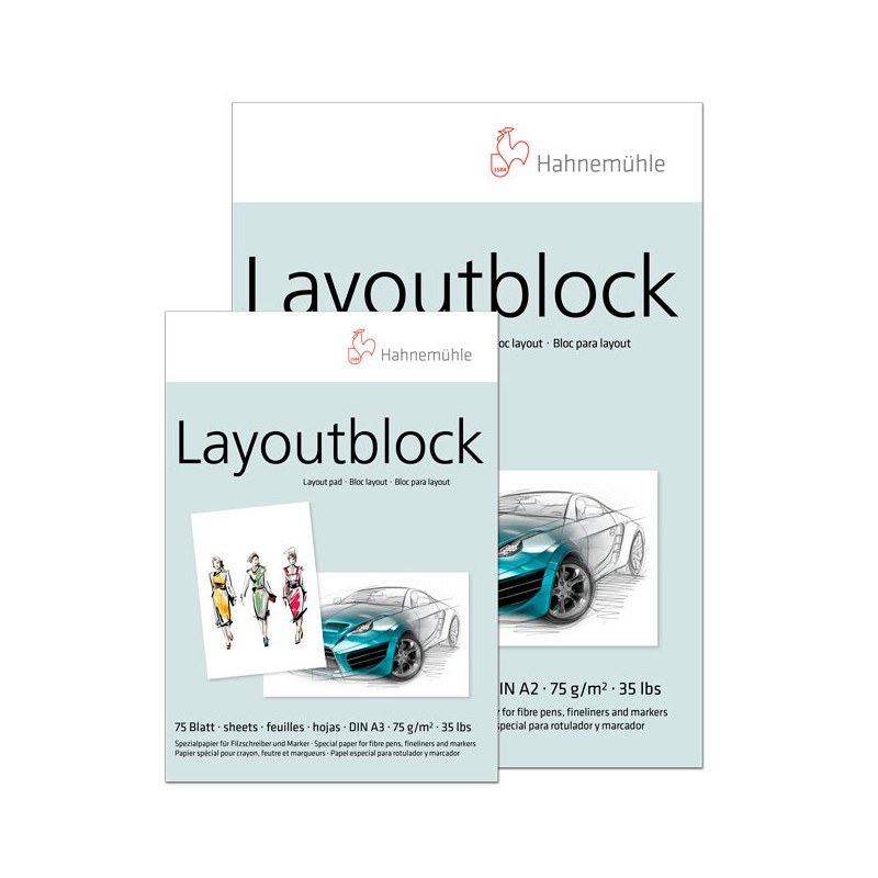 Bloc papier marqueurs Layout 75g/m², 75fls collées