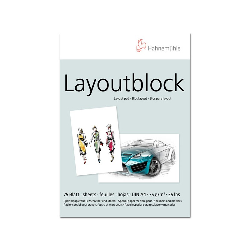 Bloc papier marqueurs Layout 75g/m², 75fls collées