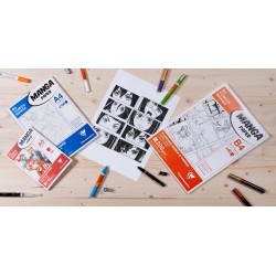 Bloc de papier layout spécial manga 100 g/m², 50 fls collées petit côté