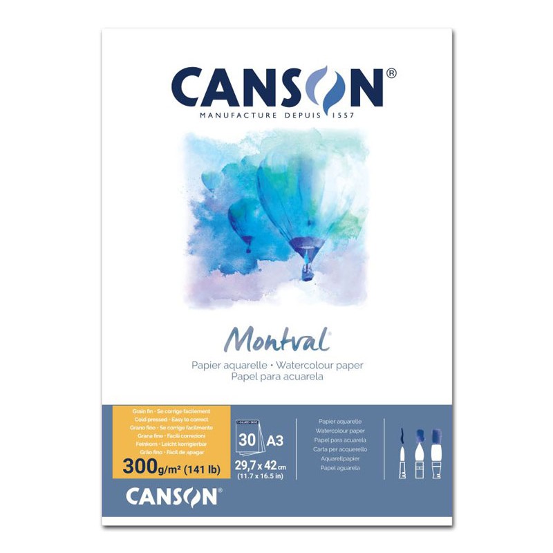 Bloc Maxi aquarelle Montval grain fin 300 g/m²