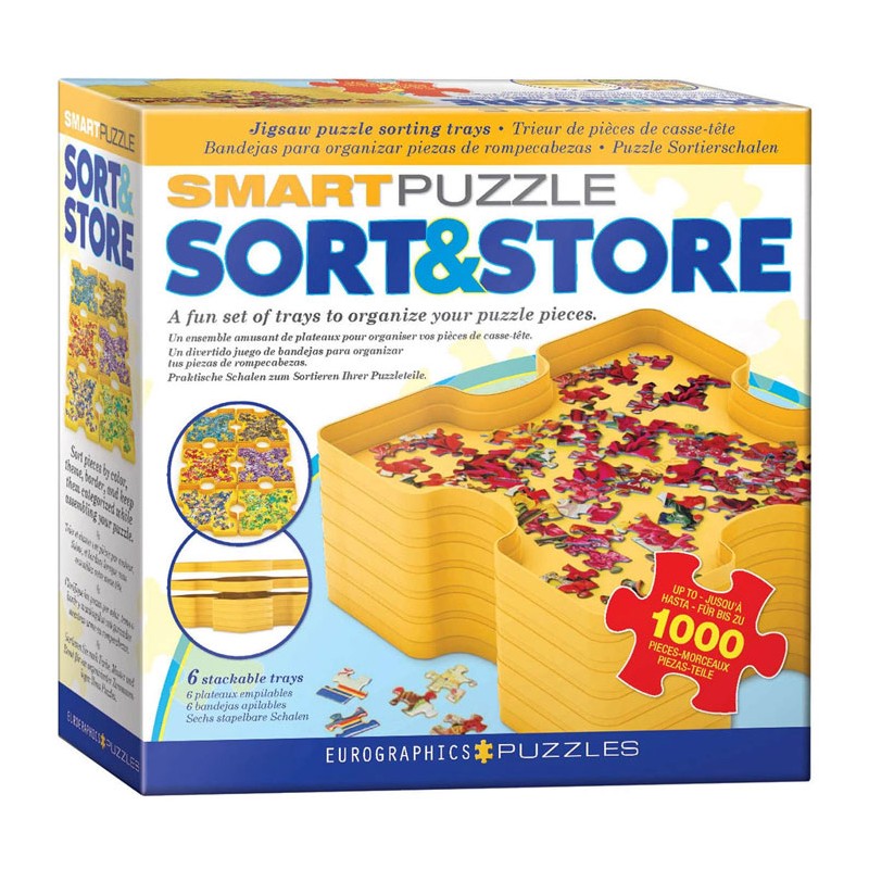 Set de 6 plateaux empilables pour ranger les pièces de puzzle