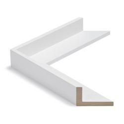 Caisse américaine en L blanc lisse satiné