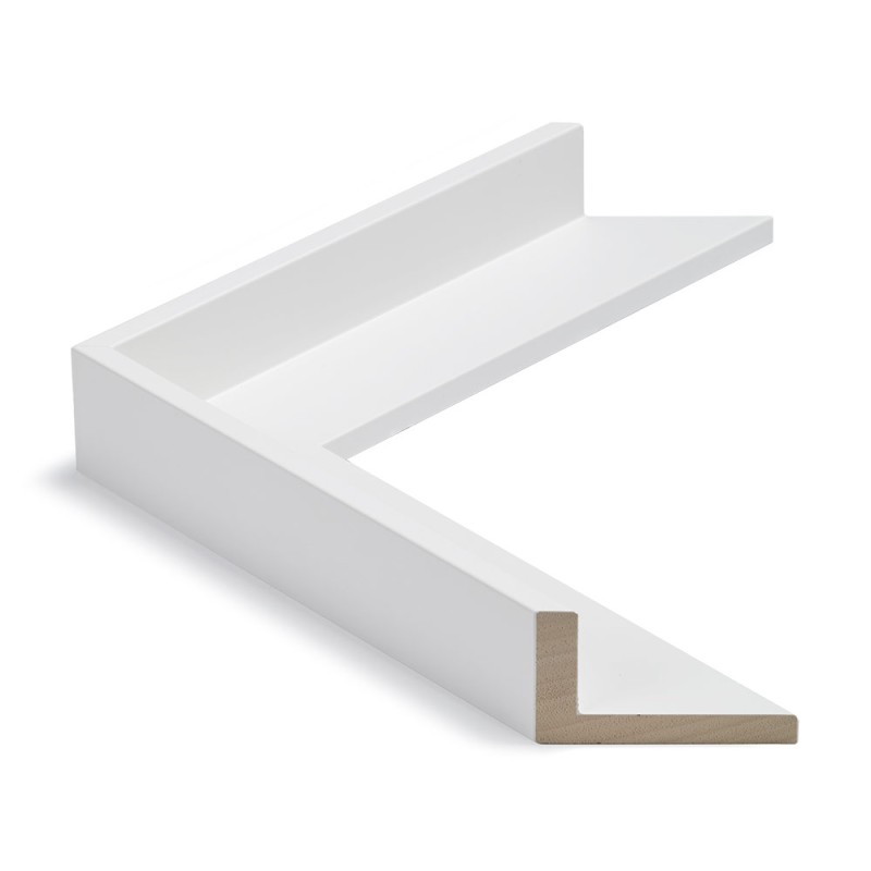 Caisse américaine en L blanc lisse satiné