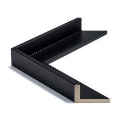 Caisse américaine en L noir lisse satiné