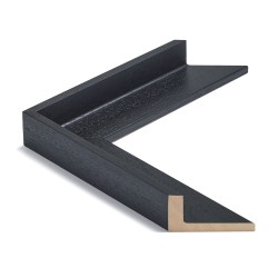 Caisse américaine en L noir veiné satiné