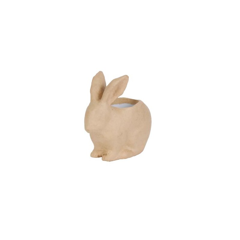 Cache-pot Lapin en papier maché - 19x10x18,5cm