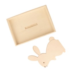 Plateau en bois lapin 25x17x4,5cm