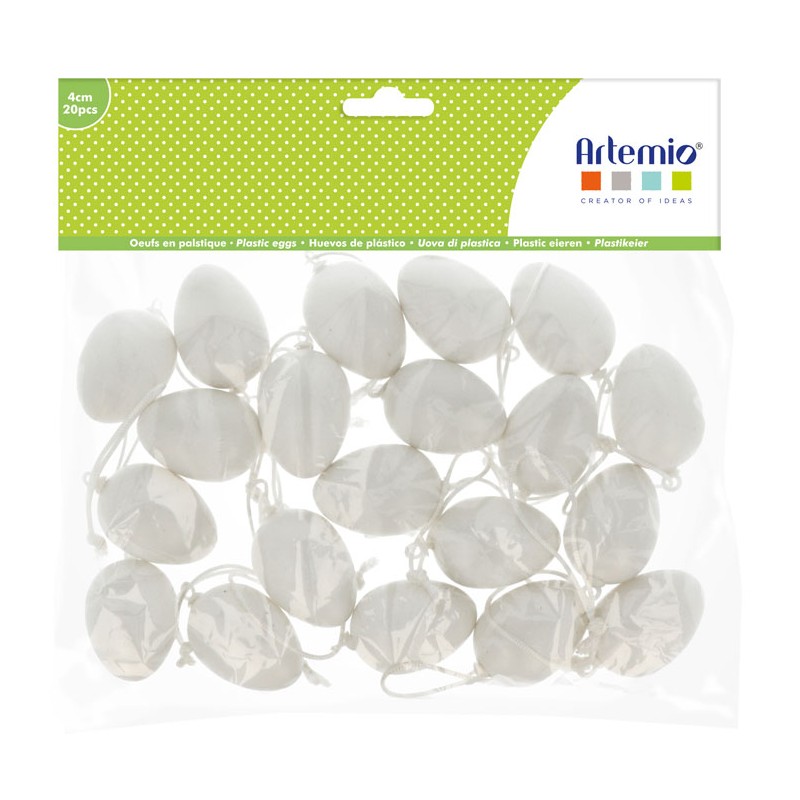 Oeufs en plastique ø4cm avec suspension x10pcs