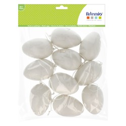 Oeufs en plastique ø8cm avec suspension x10pcs