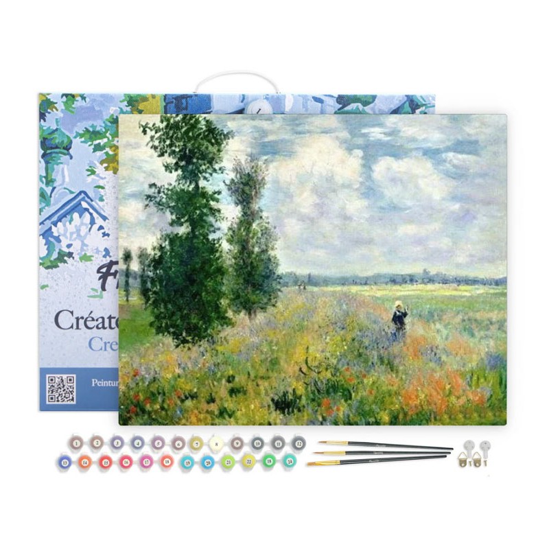 Peinture par numéros Monet Champ de Coquelicots sur châssis 40x50 cm