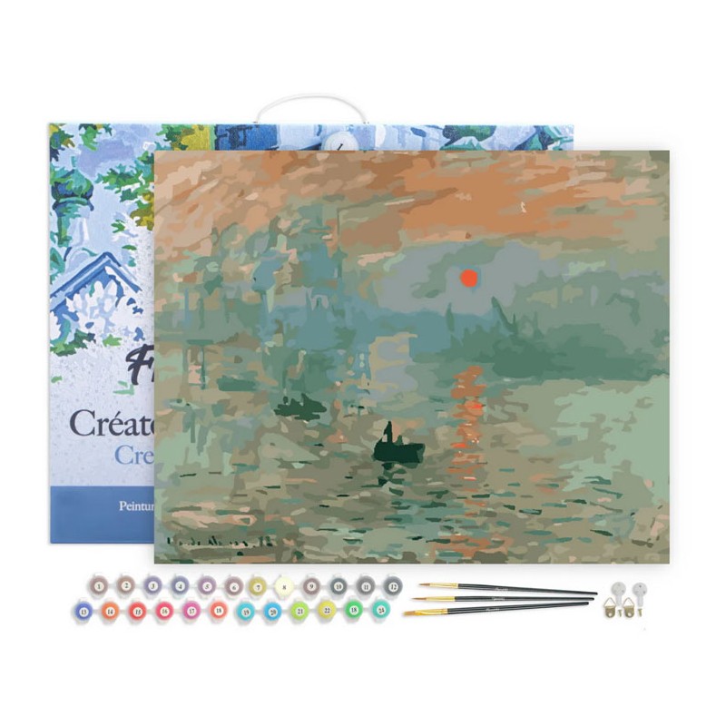 Peinture par numéros Impression soleil levant de Monet sur châssis 40x50 cm