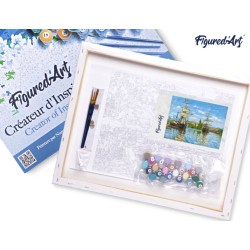 Peinture par numéros Bateaux naviguant sur la Seine, Monet sur châssis 40x50 cm