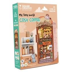 Maquette 3D en bois Book nook - Cosy Coffee