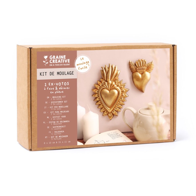 Kit DIY moulage - 2 Ex-Voto en plâtre à mouler et décorer