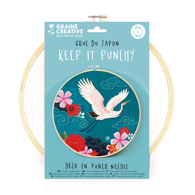 Kit Punch Needle - Grue du Japon ø25cm