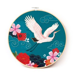 Kit Punch Needle - Grue du Japon ø25cm
