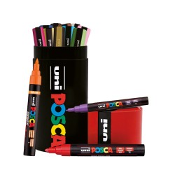 Sélection 13 marqueurs POSCA dans un pot à crayon métal Collector