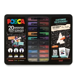 Mallette Posca Stick & Ride de Lucas Beaufort, 20 marqueurs assortis