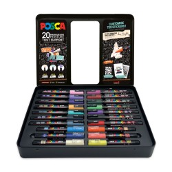 Mallette Posca Stick & Ride de Lucas Beaufort, 20 marqueurs assortis