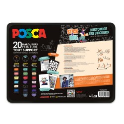 Mallette Posca Stick & Ride de Lucas Beaufort, 20 marqueurs assortis