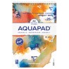 Bloc spiralé aquarelle Aquapad 300g/m²,  25 fls reliées petit côté