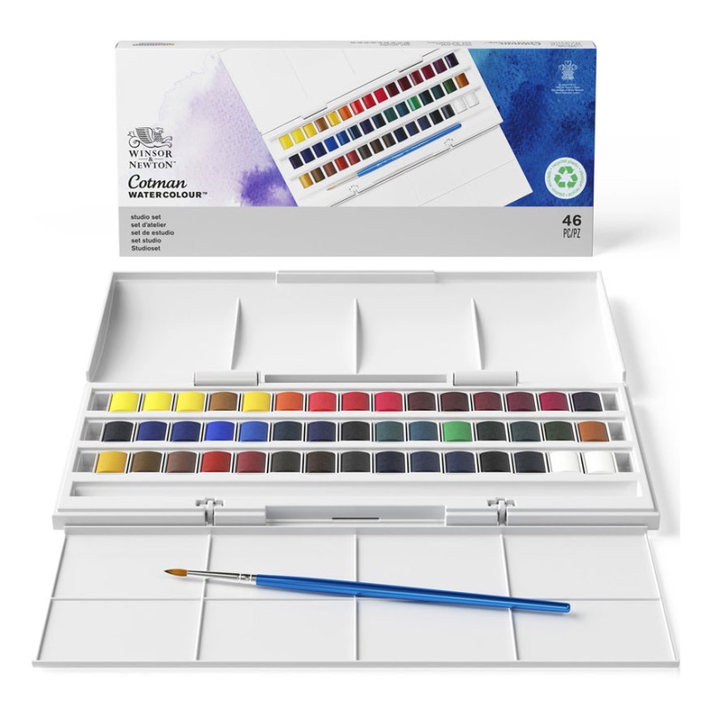 Set Atelier aquarelle Cotman de 45 demi-godets