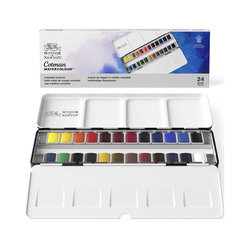 Boîte métal Sketchers' aquarelle Cotman x24 1/2 godets