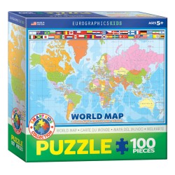 Puzzle 100 pièces - Carte du monde