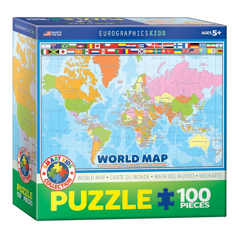 Puzzle 100 pièces - Carte du monde