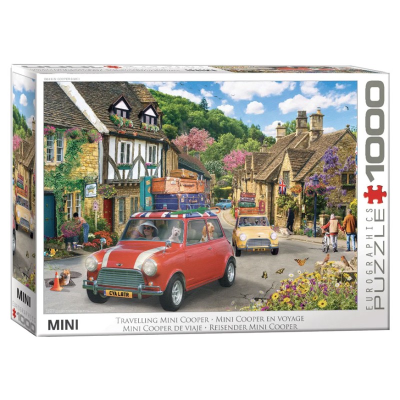 Puzzle 1000 pièces - Mini cooper en voyage