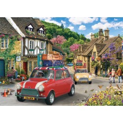 Puzzle 1000 pièces - Mini cooper en voyage