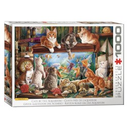 Puzzle 1000 pièces - Chats près de l'aquarium