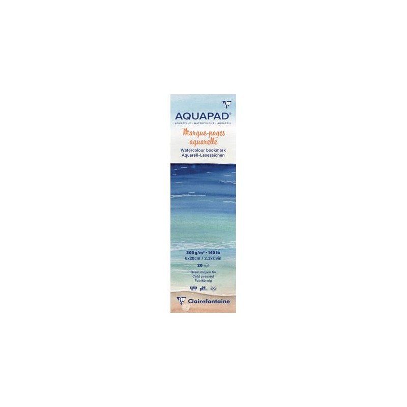 Marque-pages aquarelle Aquapad 300 g/m² x20 fls 6x20 cm