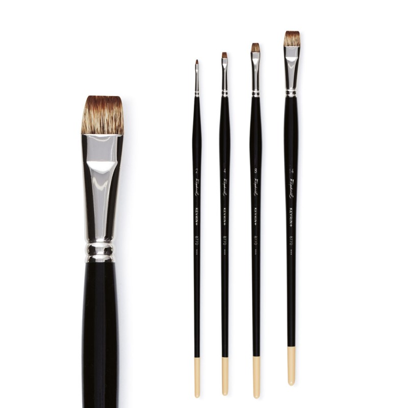 Brosse plate et extra-courte Kevrin+ en mangouste synthétique, série 8770