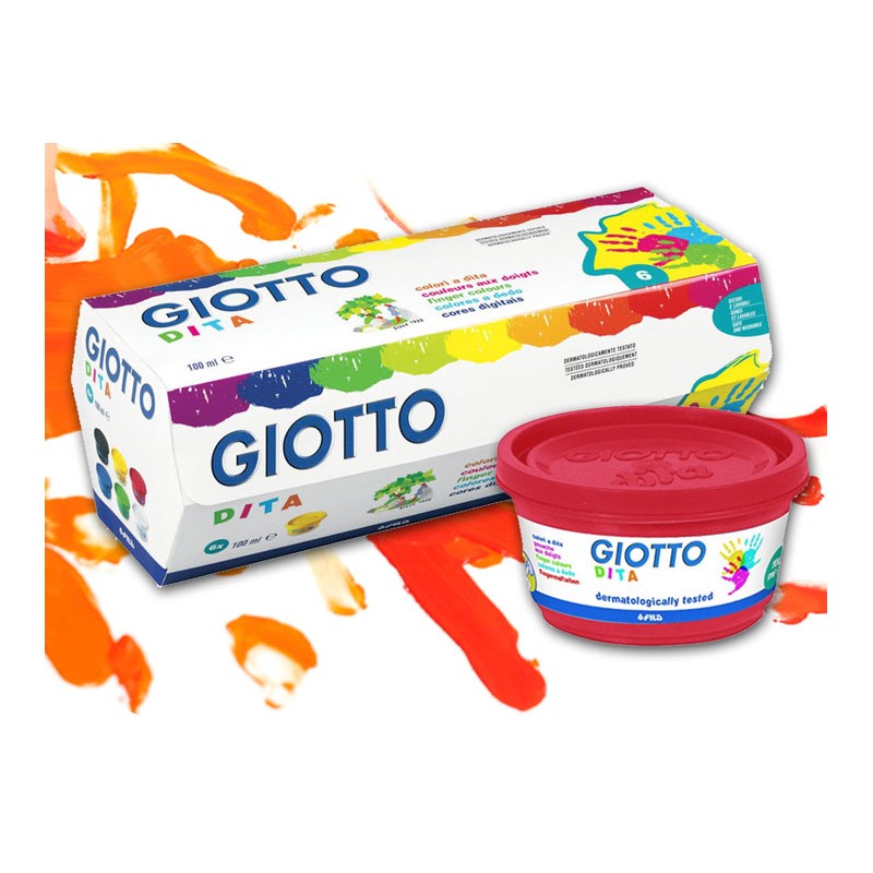 Set gouache aux doigts Giotto Dita, 6 x 100ml