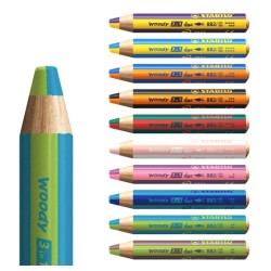 Crayon de couleur bicolore multi-talents Woody Duo 3 en 1 Stabilo