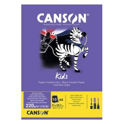 Bloc Papier Canson Kids Noir A4 220g/m²