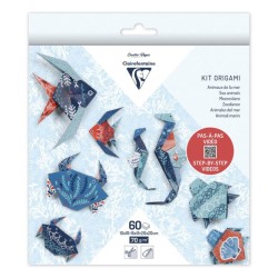Pochette Origami 60 fls 3 formats 70gr - Animaux de la mer