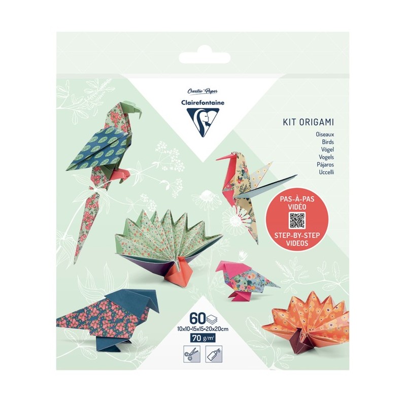 Pochette Origami 60 fls 3 formats 70gr - Oiseaux
