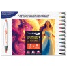 Kit coloriage mystère Monde Fantastique :12 marqueurs Graph'It GO + 8 cartes