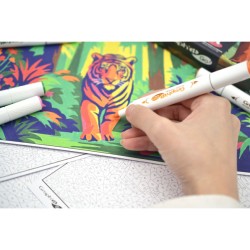 Kit coloriage mystère Aventure Tropicale :12 marqueurs Graph'It GO + 8 cartes