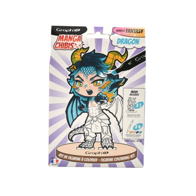 Set de coloriage figurine Dragon Graph'It Chibi