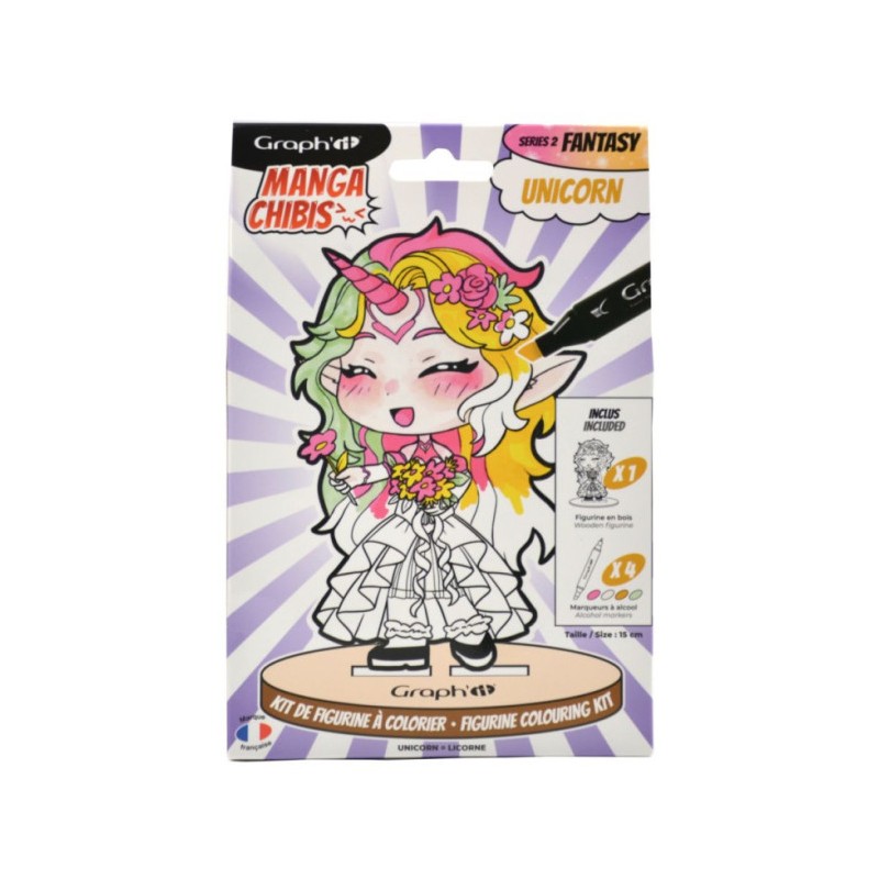 Set de coloriage figurine Licorne Graph'It Chibi
