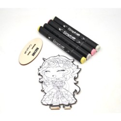 Set de coloriage figurine Licorne Graph'It Chibi