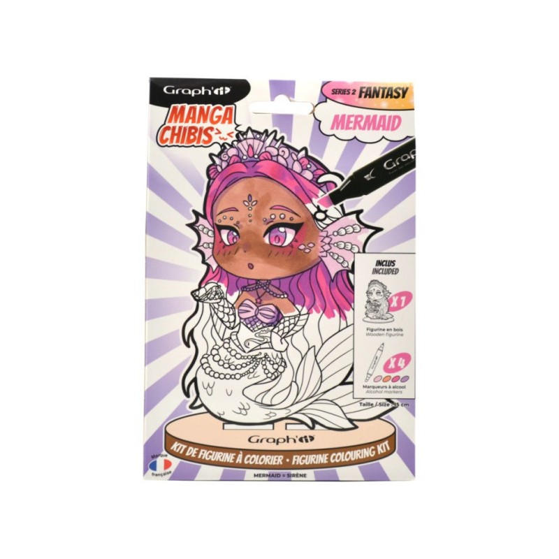 Set de coloriage figurine Sirène Graph'It Chibi